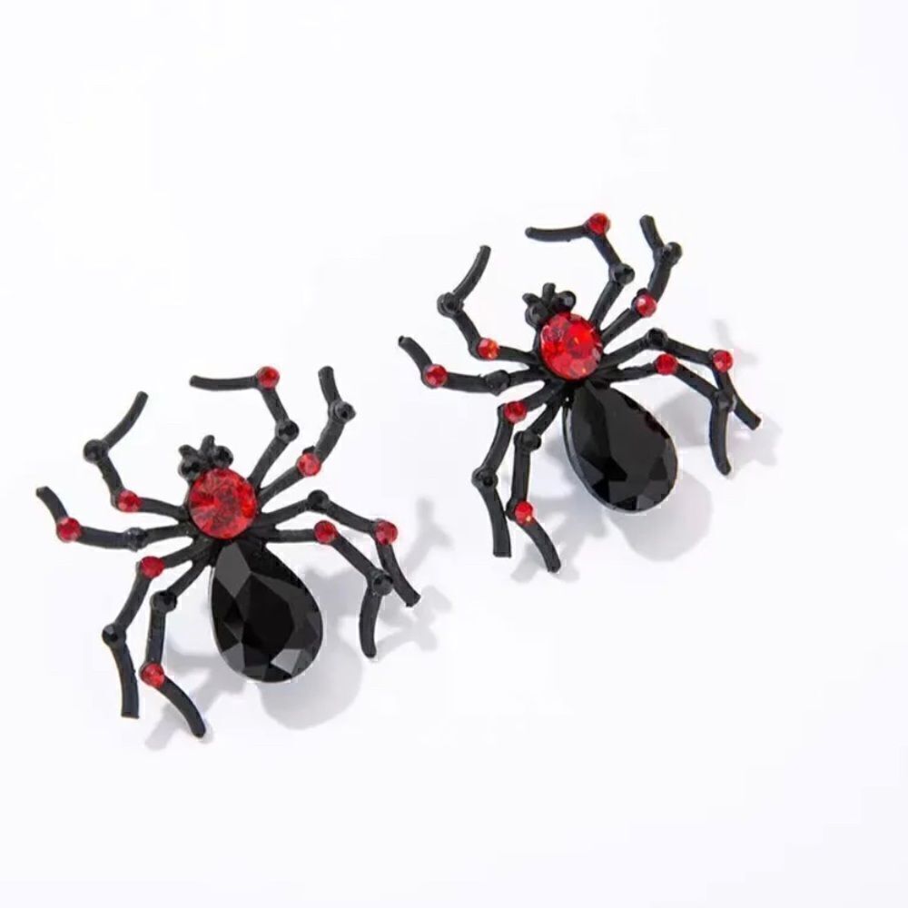 EARRINGS! HALLOWEEN! Spider Gemstone Earrings, Halloween! BNWT Super cute!!
